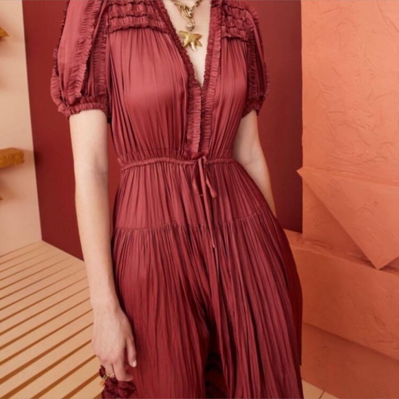 ULLA JOHNSON Rose Dress in desert rose Sz 10 - Picture 6 of 6